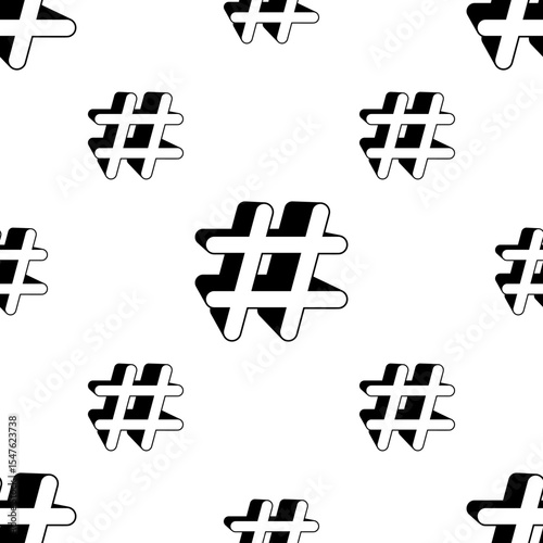 Hash Tag Icon Seamless Pattern Y_2203001