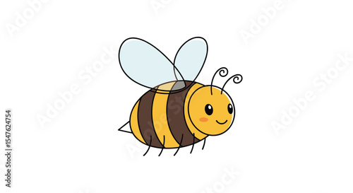 Cute flying bee vector illustration honeycomb honey apiary farm nature wildlife design