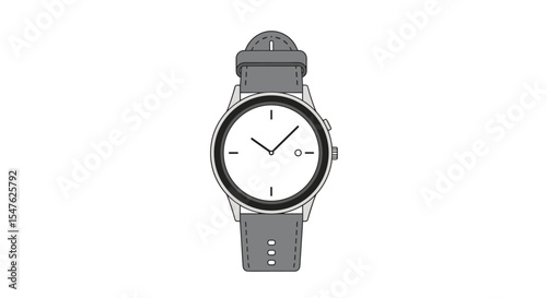 Elegant minimalist timepiece vector art perfect for modern watch design projects and presentations