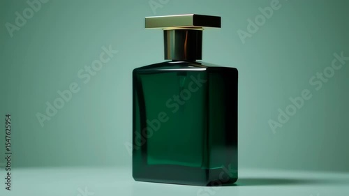 Luxurious Emerald Green Perfume Bottle Elegant Design.