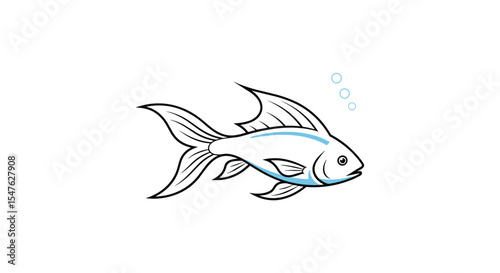 Aquatic world a hand drawn collection of underwater creatures vector illustration art
