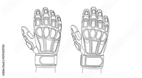 Detailed robotic hand vector illustration collection for technical designs and creative projects