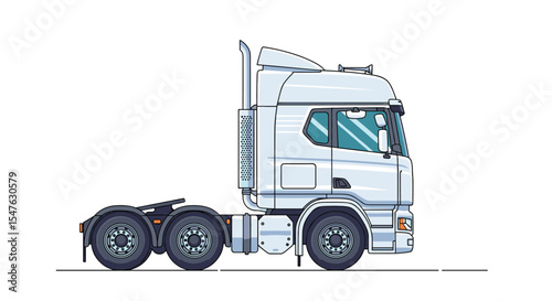 Detailed vector illustration of a heavy goods vehicle transport truck side view