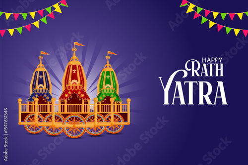 Rath Yatra Chariot Festival of Hindu God Lord Jagannath celebrated in Odisha India