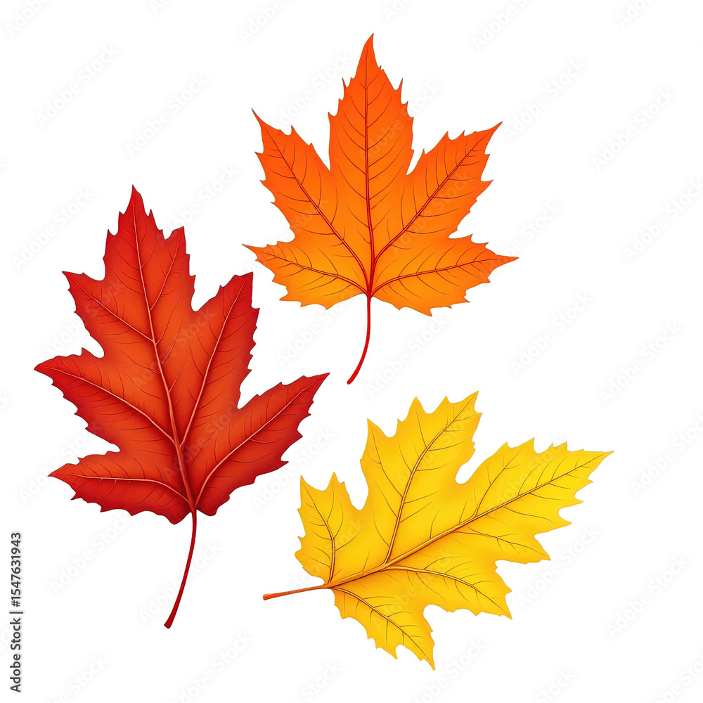Colorful Autumn Maple Leaves Illustration on Black Background Colorful Autumn Maple Leaves Illustration on Black Background