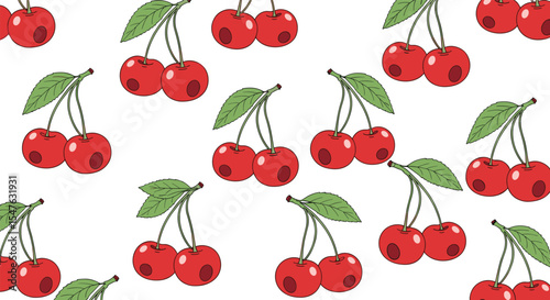 Sweet cherry delight vector illustration of refreshing summer fruit on white background