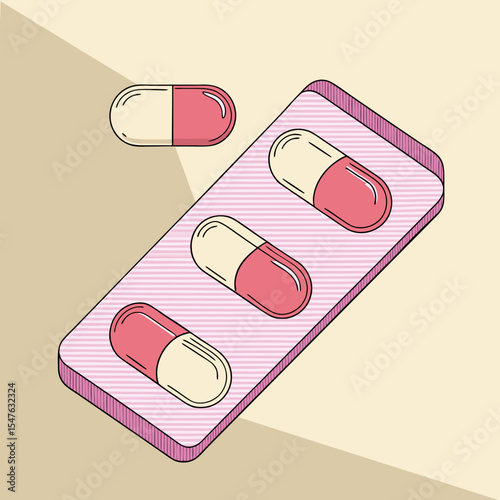 set of medical pills