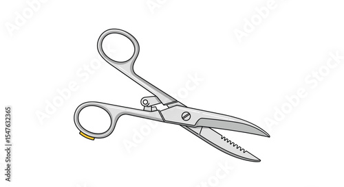 Vector illustration of surgical scissors for medical use sharp and precise cut