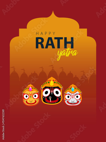 Rath Yatra Chariot Festival of Hindu God Lord Jagannath celebrated in Odisha India