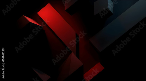 Abstract cubic minimalist background with sharp geometric blocks