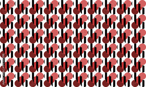 pink and red polka dot Diagonal lines circle and black strip on white background for backdrop and wallpaper template. repeat seamless style design for fabric printing