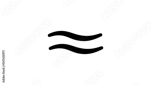 Almost Equal To sign, black isolated silhouette