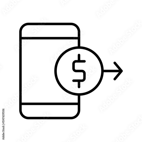 Mobile Payment Transaction with Dollar Symbol Icon vector