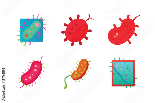 Bacteria color vector illustration