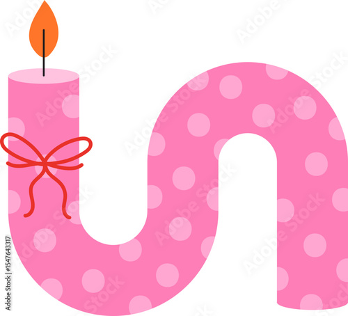 Colorful Candle Illustration. Cute Cartoon Candle Variation with Pattern and Vibrant Color, Transparent Background