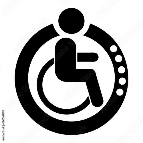 Wheelchair accessibility symbol isolated on white background