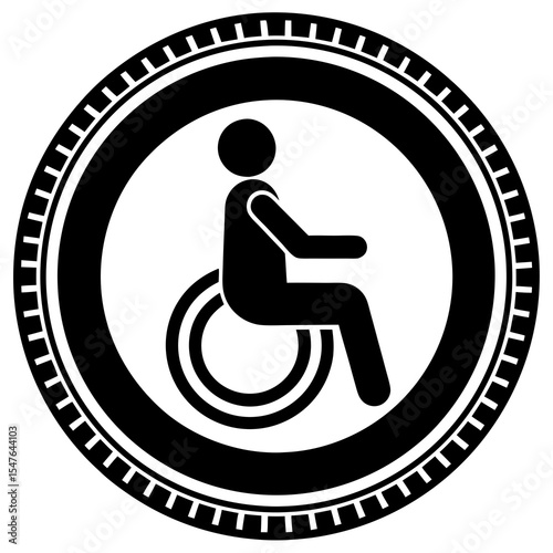 Wheelchair accessibility symbol isolated on white background