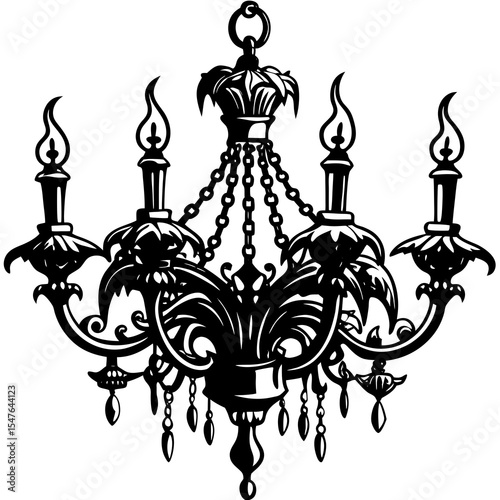 Elegant chandelier isolated on white background
