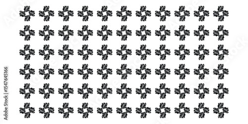 Black and white geometric pattern seamless repeat textile design
