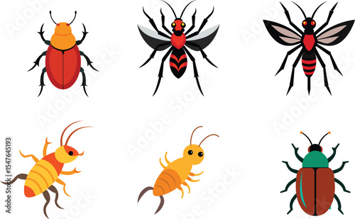 insect color vector illustration