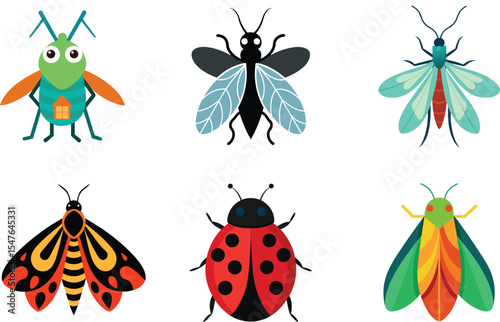 insect color vector illustration