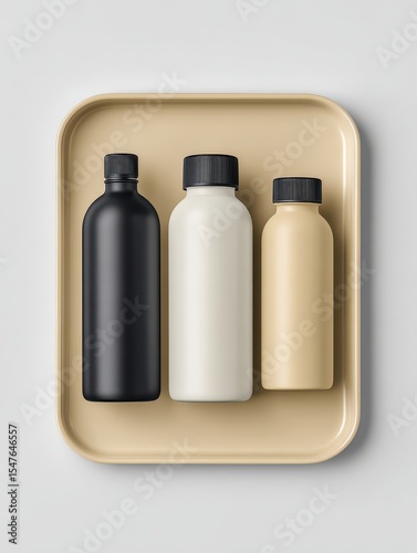Elegant Collection of Minimalist Bottles on Tray
