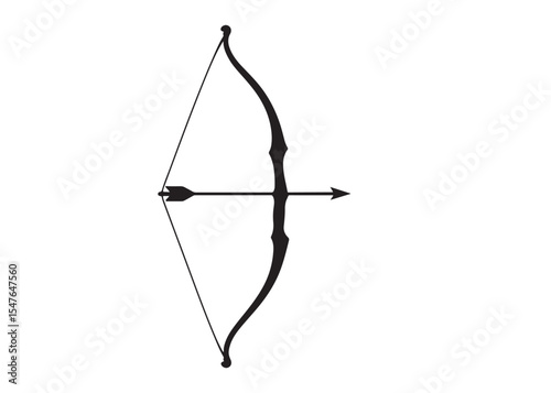 archer bow logo silhouette vector, bow and arrow logo icon silhouette, bow and arrow silhouette logo vector, bow and arrow silhouette vector logo on white background