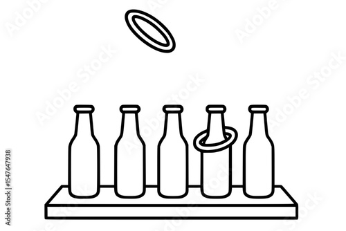 Vector Illustration of a Ring Toss Carnival Game