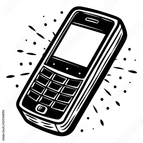 Old style smartphone isolated on white background