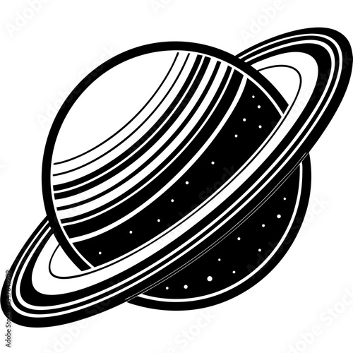 Saturn planet with rings isolated on white background