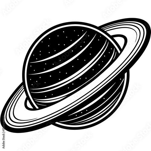 Saturn planet with rings isolated on white background