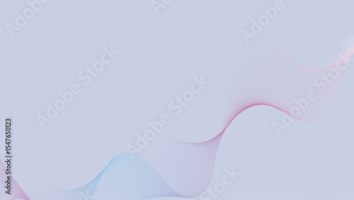 Abstract glowing wave lines on light background. Dynamic wave pattern. Modern flowing wavy lines. Futuristic technology concept. Suit for banner, poster, cover, brochure, flyer, website