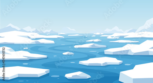 Vector illustration arctic landscape