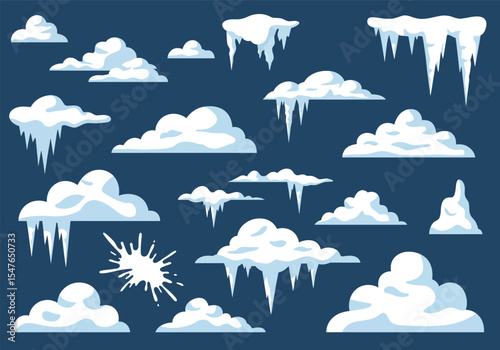 Ice cave snowdrift clipart vector illustration