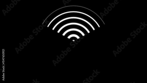 Wireless signal icon, White Wifi icon.