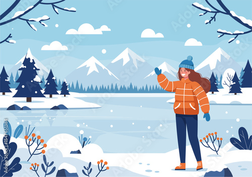 Whimsical Christmas fun in a snowy mountain wonderland