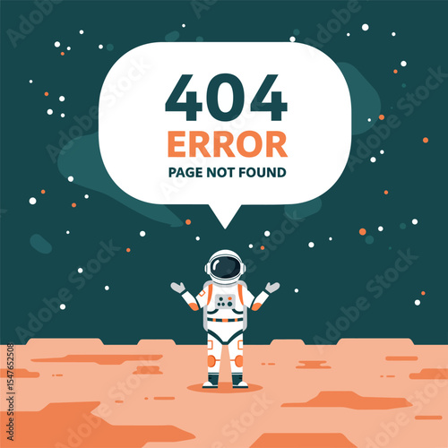 Page not found error 404 with astronauts on the moon
