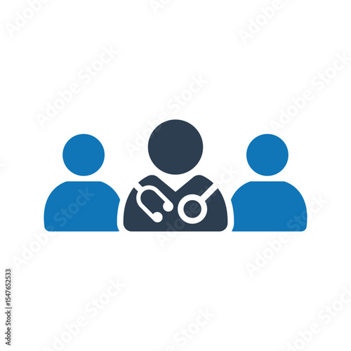 Doctor patient communication icon