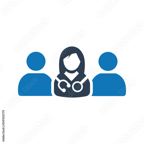 Doctor patient communication icon