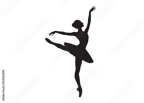 ballet dancer logo silhouette vector, ballet silhouette ballerina logo icon silhouette, ballet jumping dancer female dancer action pose black silhouette isolated on white background.