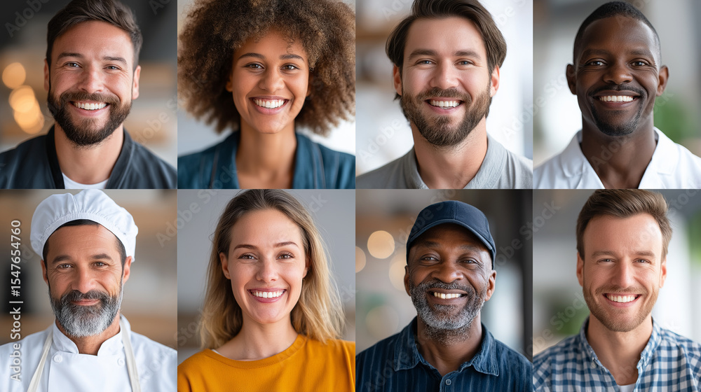 Obraz premium Diverse Professionals Smiling in Collaborative Work Environment