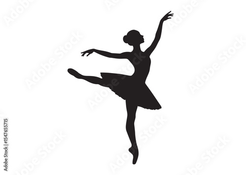 ballet dancer logo silhouette vector, ballet silhouette ballerina logo icon silhouette, ballet jumping dancer female dancer action pose black silhouette isolated on white background.