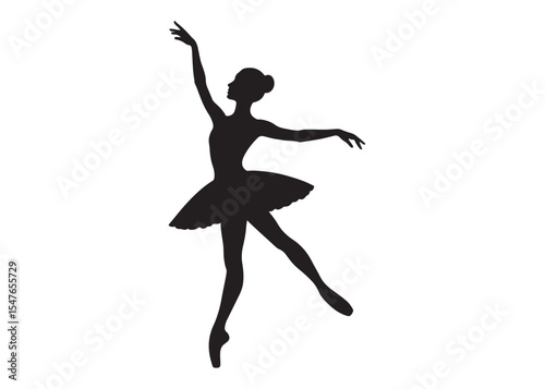 ballet dancer logo silhouette vector, ballet silhouette ballerina logo icon silhouette, ballet jumping dancer female dancer action pose black silhouette isolated on white background.