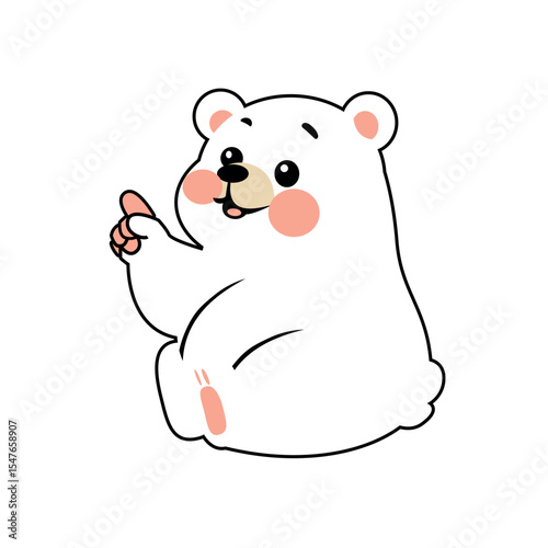 Cartoon polar bear on blue Icon Flashcards for kids to study , Cute polar bear dabbing cartoon vector icon illustration. animal nature icon