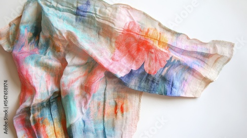 Wallpaper Mural Colorful Silk Scarf with Abstract Floral Pattern and Texture Torontodigital.ca