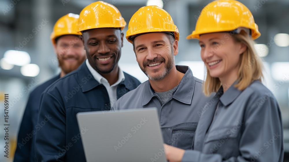 Engineers Collaborating on Industrial Projects in a Factory Engineers Collaborating on Industrial Projects in a Factory