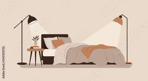 Modern Minimalist Bedroom with Scenic Mountain View
