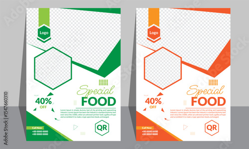 Spacial flyer poster template design, 2 color set.