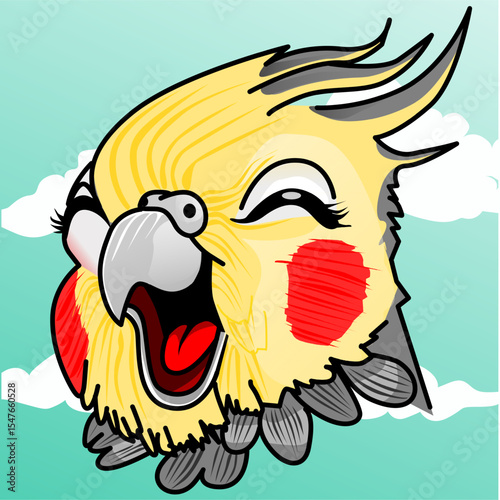 illustration of a laughing cockatoo