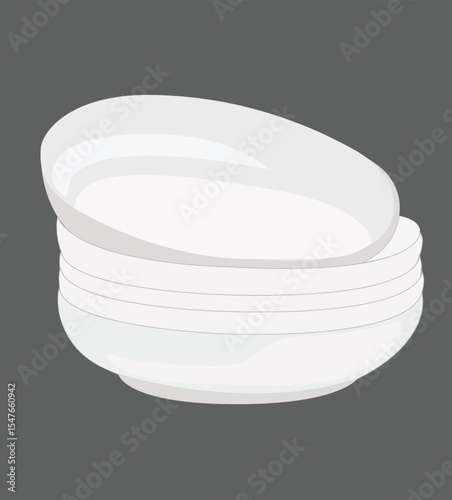 plate stack. Clean dishes, stacked kitchen tableware for dishwasher. Stack of clean washed food plates,